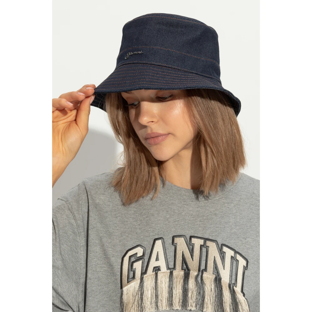 Ganni Denim bucket hat Blue Dames