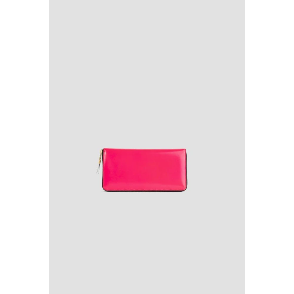 Comme des Garçons Neonroze Portemonnee met Multicolor Interieur Pink Dames