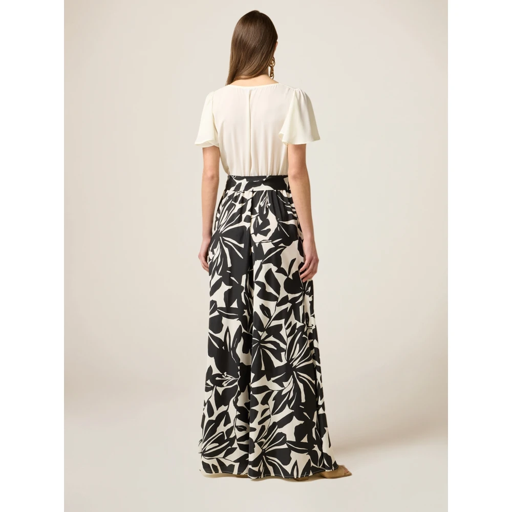 Oltre Lange Jurk met Bedrukte Rok Multicolor Dames
