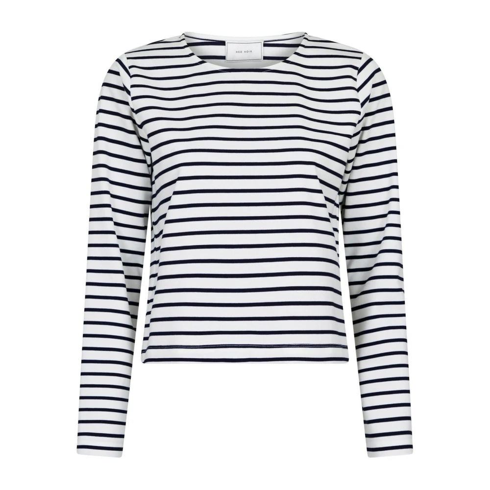 NEO NOIR Gestreepte blouse met lange mouwen White Dames