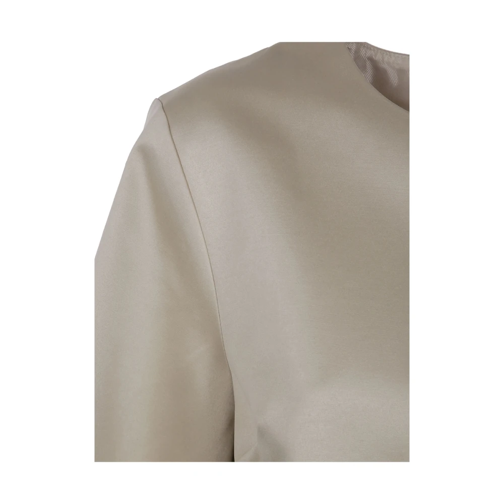 By Malene Birger Beige Ronde Hals Korte Mouw Top By Herenne Birger Beige Dames