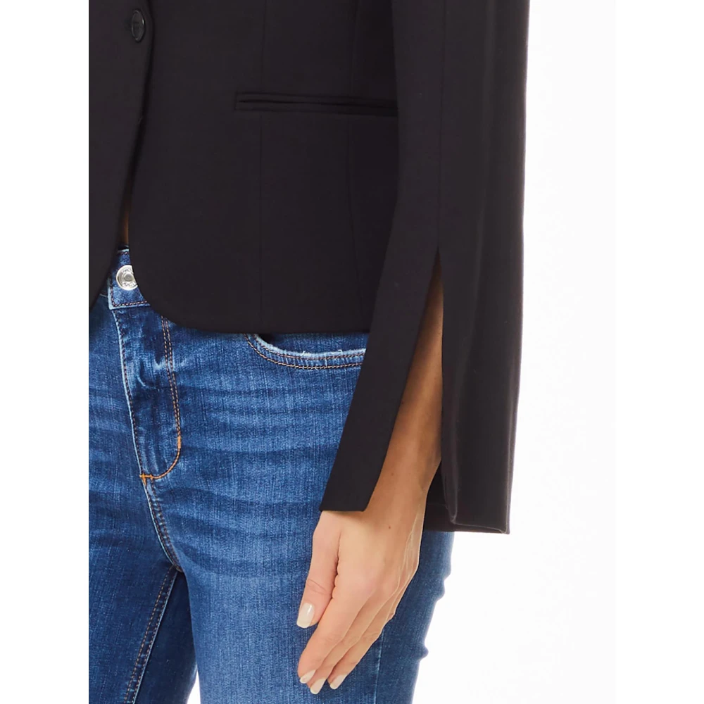 Liu Jo Luxe Split Zwarte Jas Black Dames