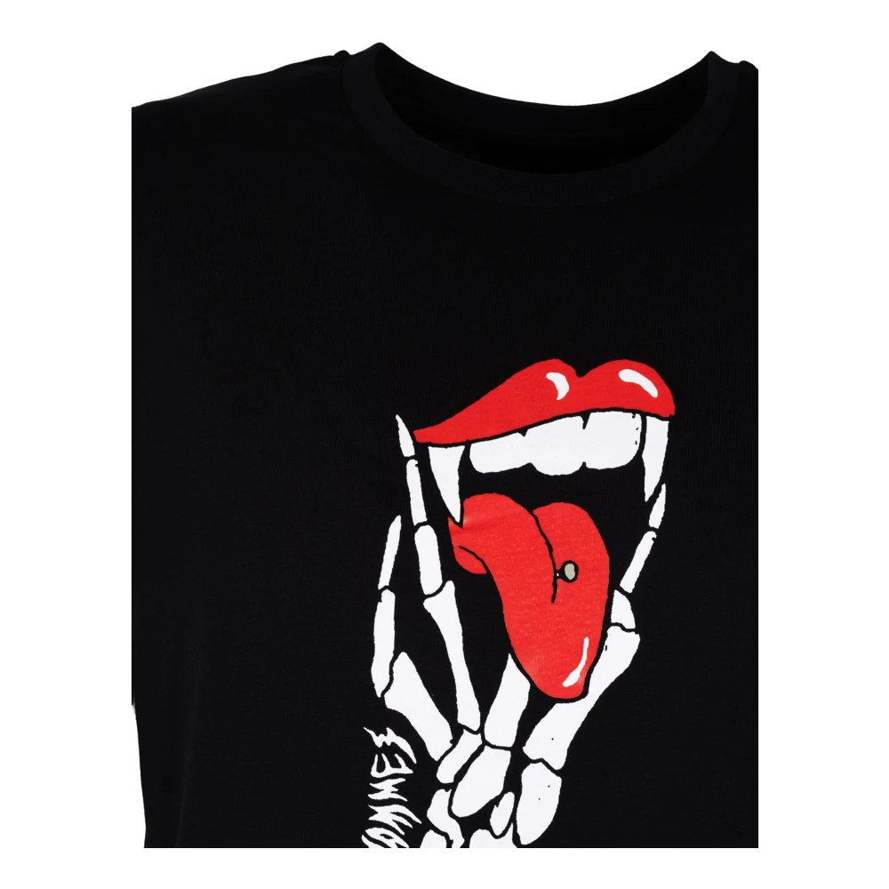 Les Hommes Klassieke ronde hals T-shirt Black Heren