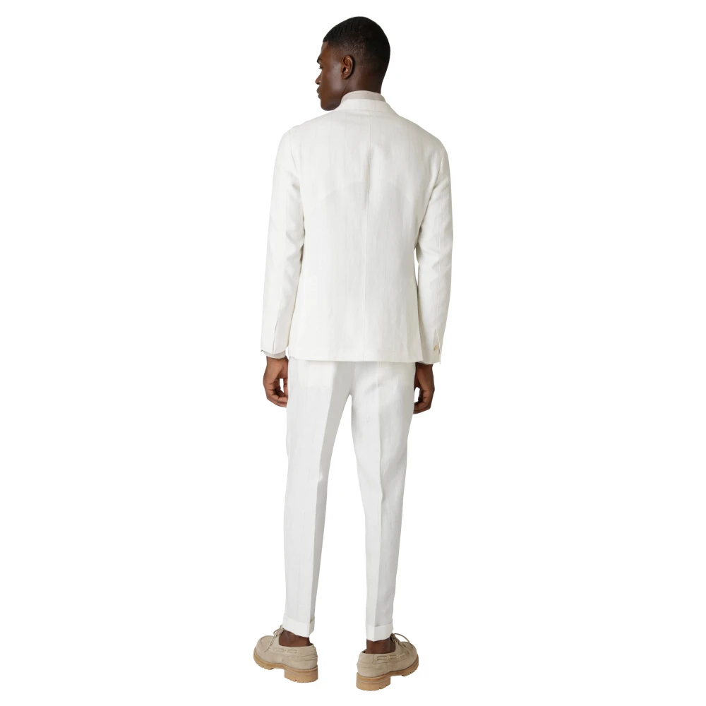 Eleventy Linnen Wol Single-Breasted Pak White Heren