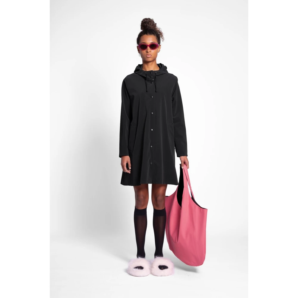 Stutterheim Lichtgewicht Matte A-Lijn Regenjas Black Dames