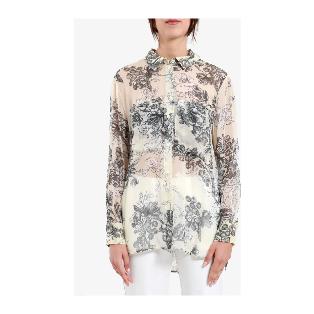 Semicouture Bloemenprint Kraag Shirt Multicolor Dames