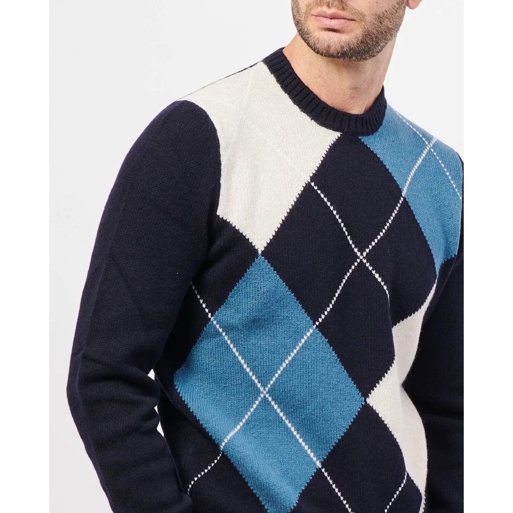 Gran Sasso Blauwe Geelong wollen trui Multicolor Heren