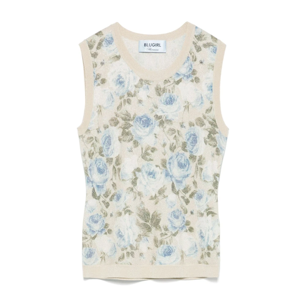 Blugirl Bloemenprint Mouwloze Trui Multicolor Dames