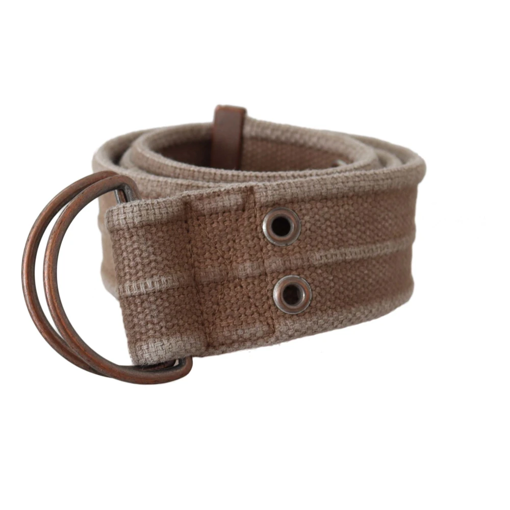 Dolce & Gabbana Verstelbare leren riem met rustieke elegantie Beige Dames