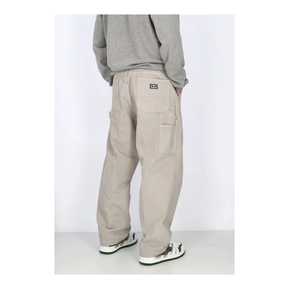 Obey Big Wig Denim Carpenter Pant in Zilver Grijs Gray Heren
