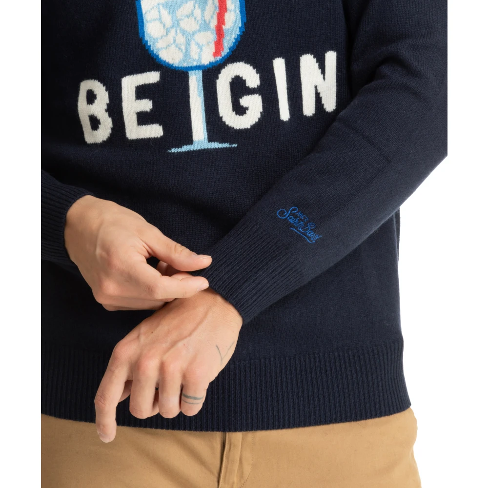 MC2 Saint Barth Abstract Gin Weekend Sweater Blue Heren