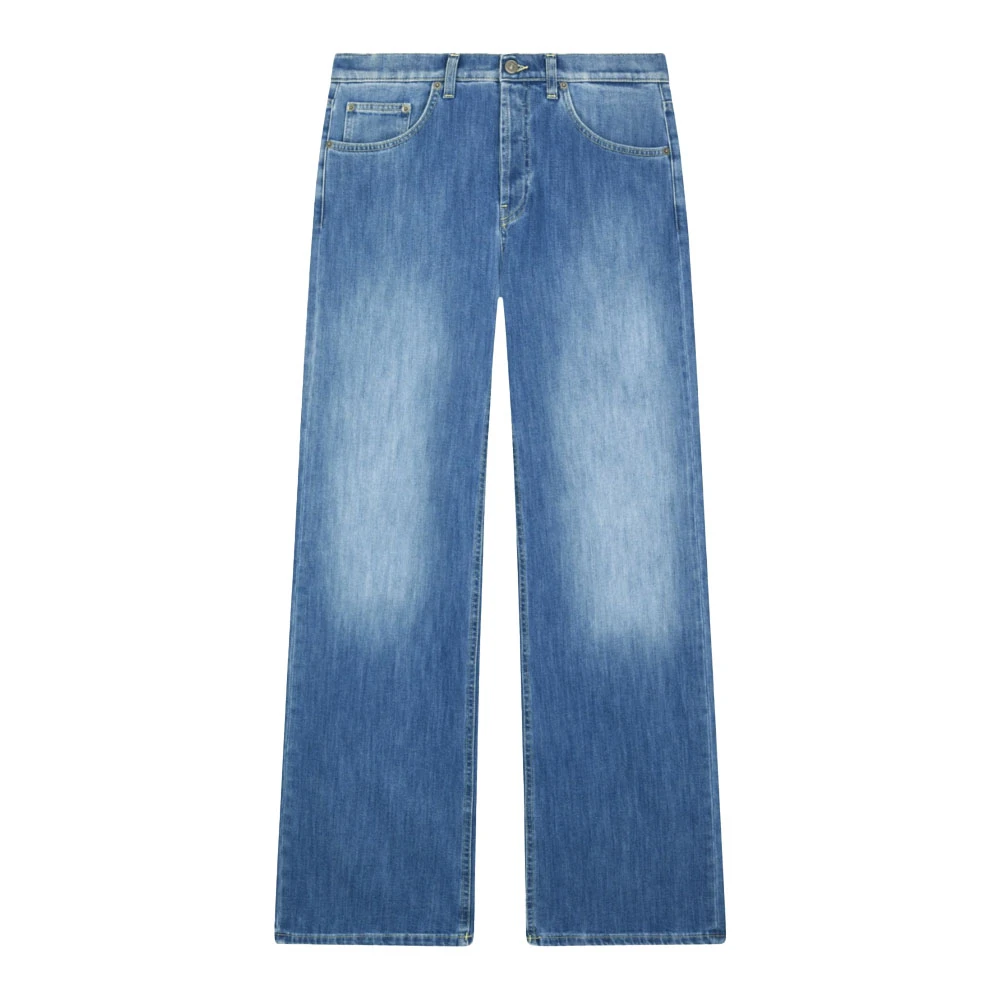 Dondup Wide Leg Jeans in Blauwe Wassing Blue Dames