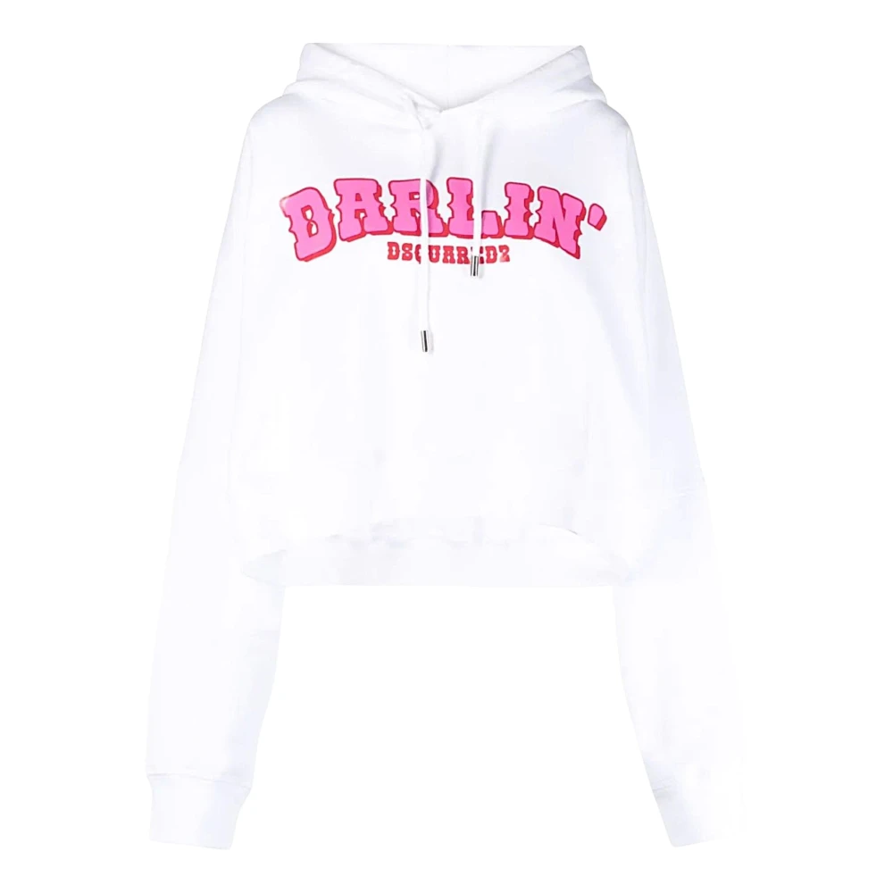 Dsquared2 Women's White Felpa - Hoodies - M - Sweatshirts & Hoodies