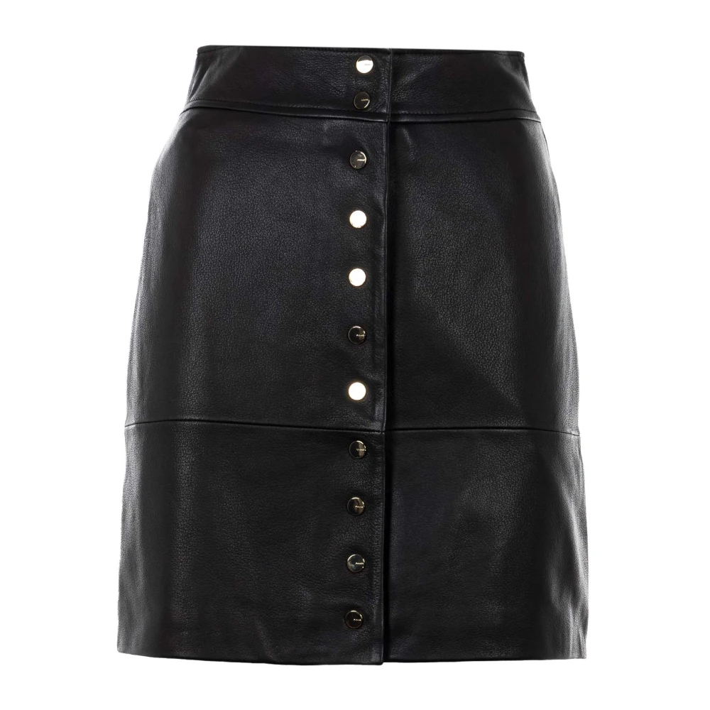 Pinko Korte leren rok voor vrouwen Black Dames