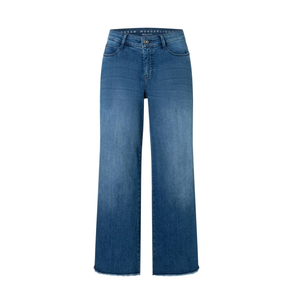 Mac Women's Blue Wide Jeans, 2XS, Storm Authentic Wash Denim Jeans