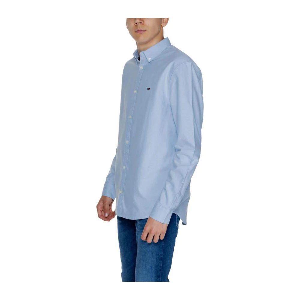 Tommy Jeans Katoenen Overhemd Lange Mouwen Blue Heren