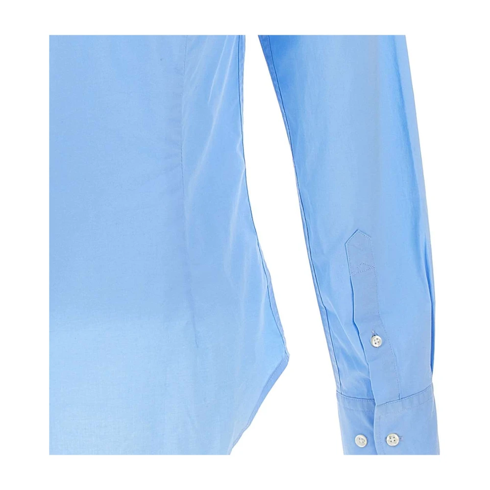 LA MARTINA Blauwe Stretch Katoenen Overhemd met Knopen Blue Heren