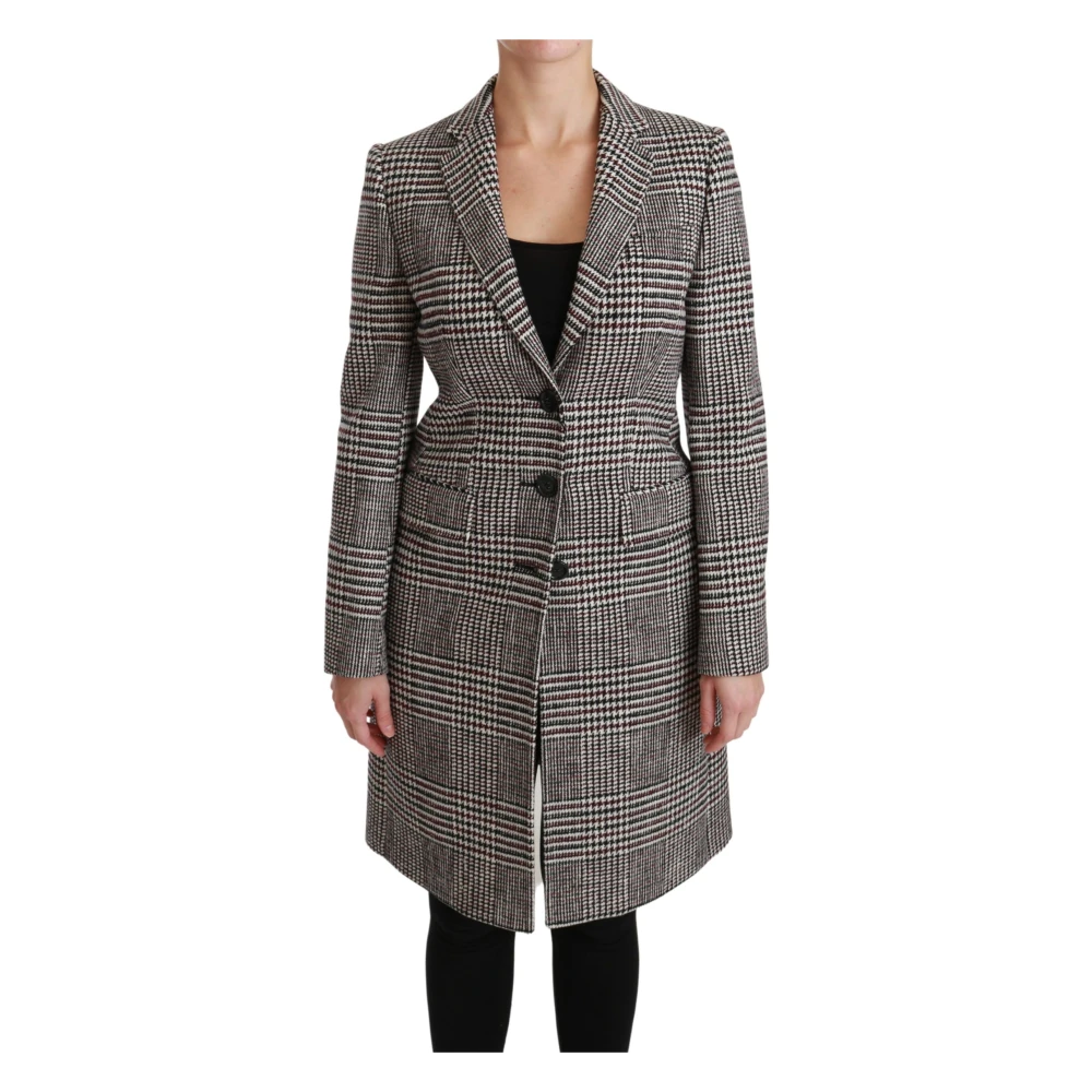 Dolce & Gabbana Women's Multicolor Single-Breasted Coats, S, Knee-Length Jacket Coat