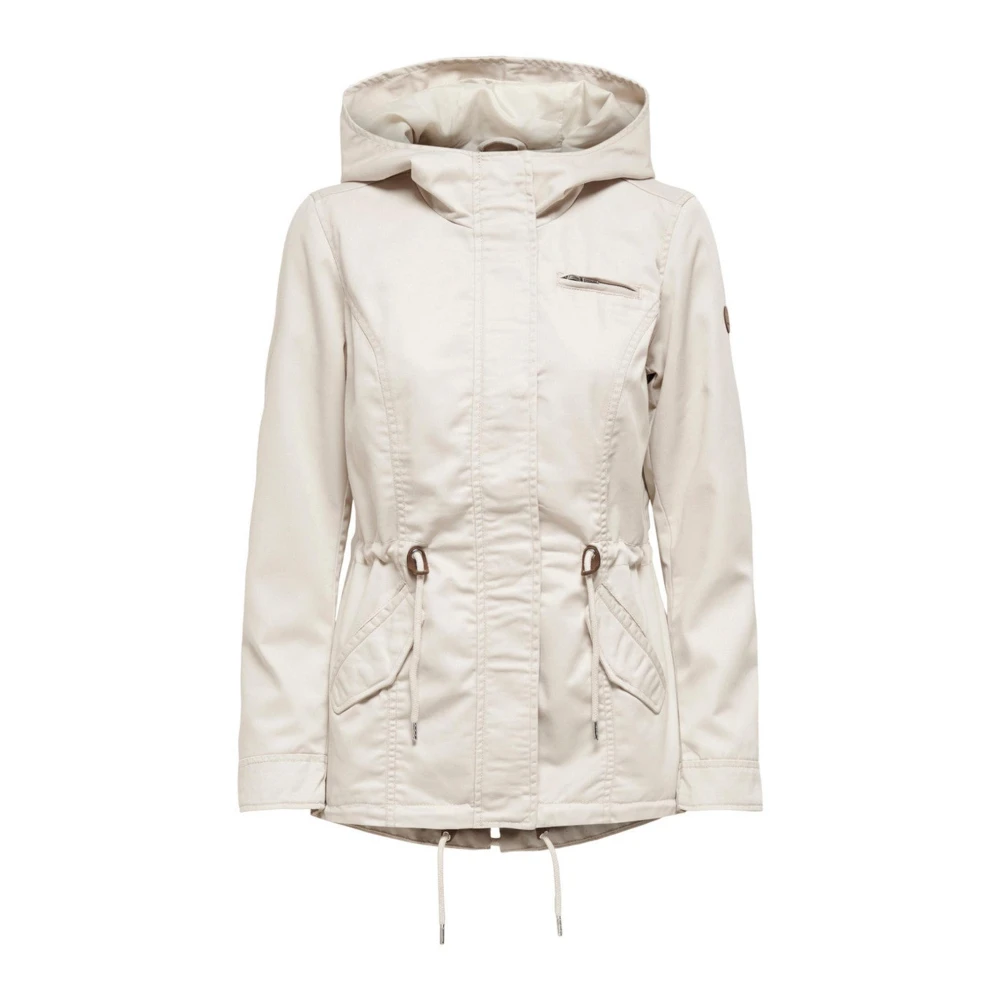 Only Beige Hooded Zip Blazer met Zakken Beige Dames