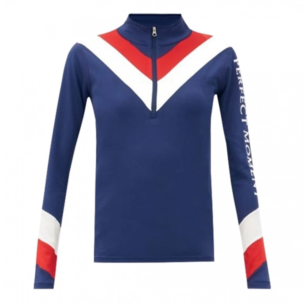 Perfect Moment Laag Chevron Thermische Top Blue Dames