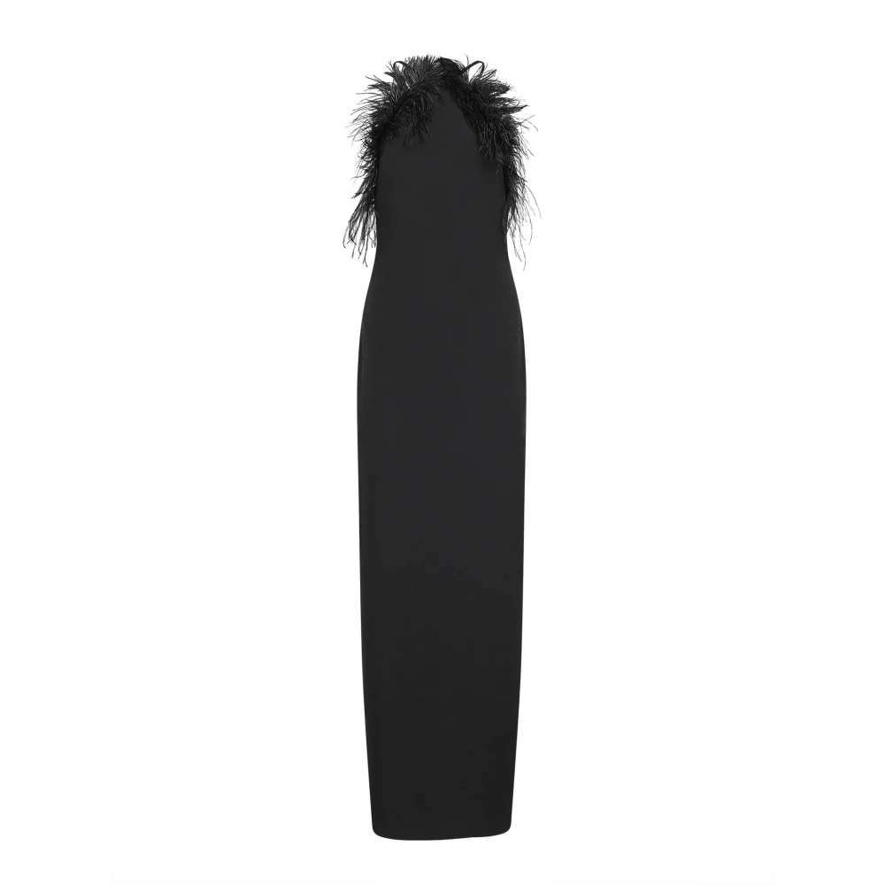 The Attico Women's Black Feather-Trimmed Gown - Gowns - L - Dresses