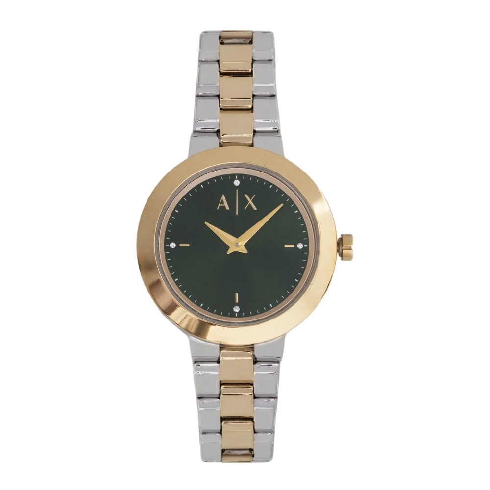 Armani Exchange Verde Orologio A Due Lancette In Acciaio Inossidabile Bicolore - Immagine 2