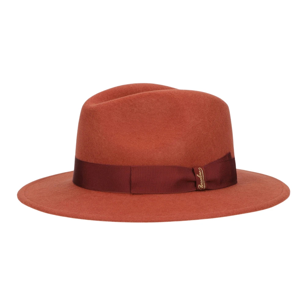 Borsalino Macho Wool Felt Fedora Hat Orange Heren