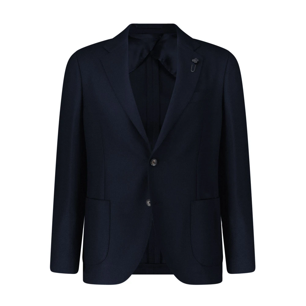 Lardini Wollen blazer met gestructureerde afwerking Blue Heren