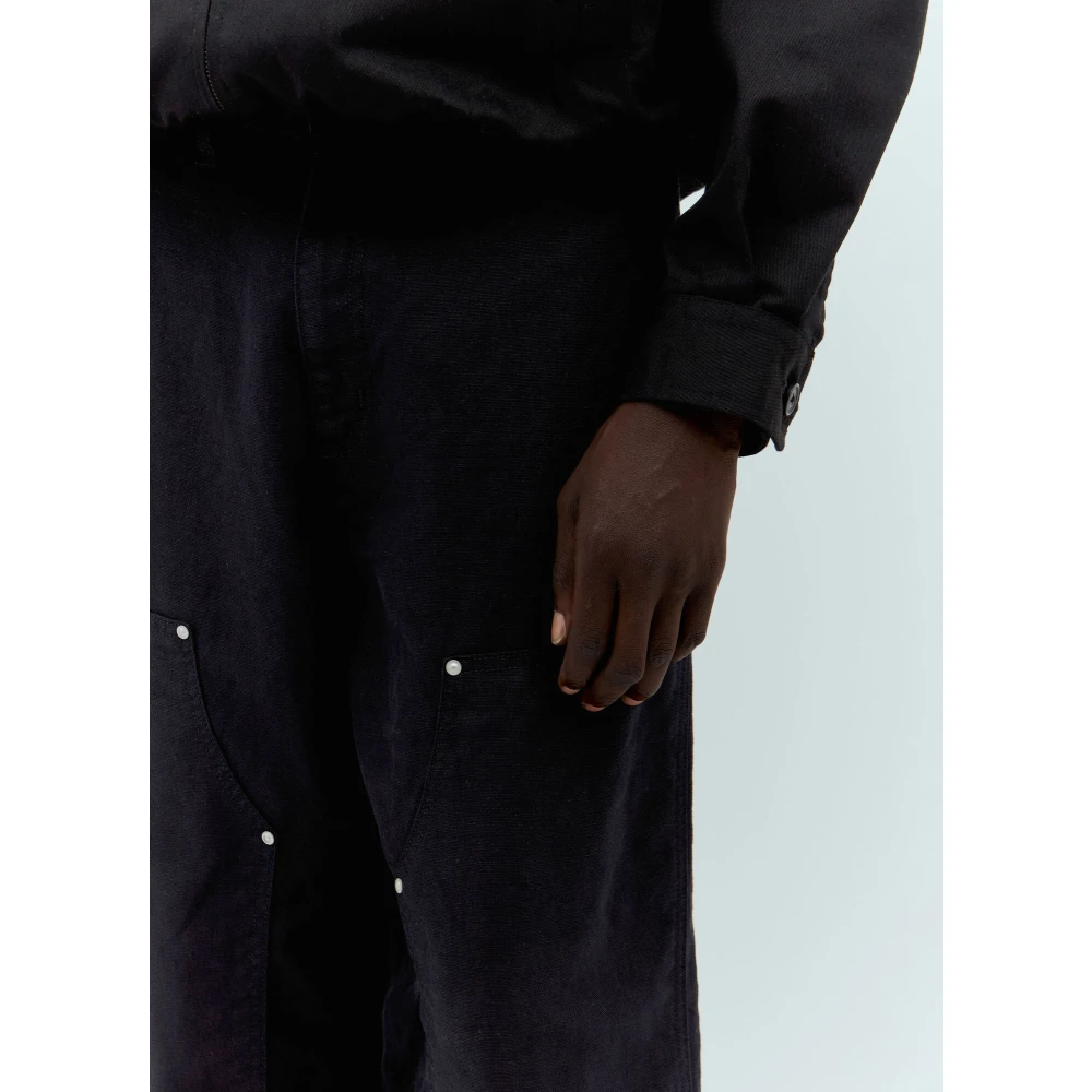 Carhartt WIP Dubbele Knie Linnen Broek Black Heren