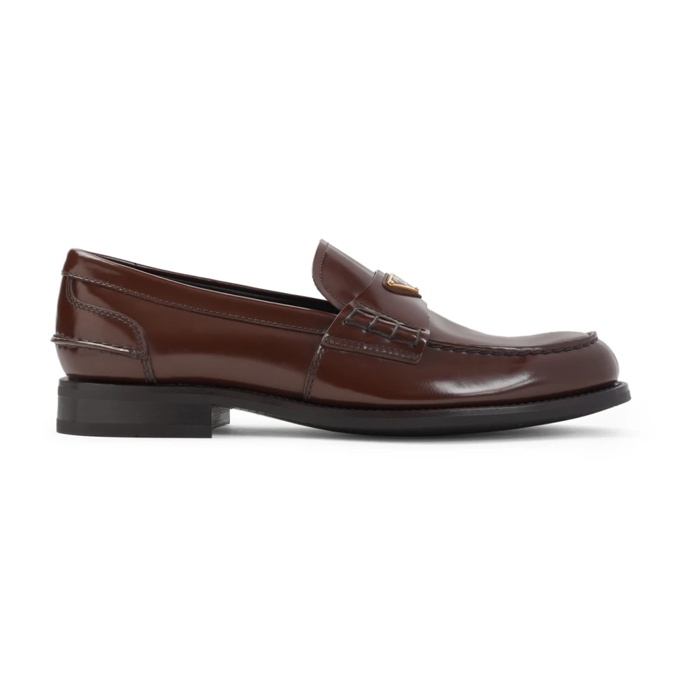 Prada Men's Brown Leather Loafers Stylish Neutral - Loafers - 7 Uk - Shoes