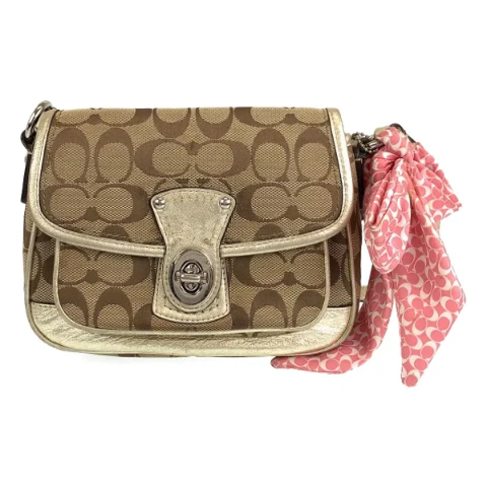 Coach Pre-owned Canvas shoulder-bags Beige Dames