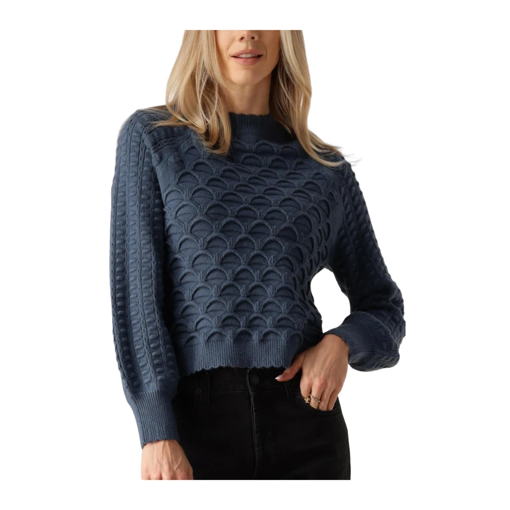 Object Blauwe Gebreide Pullover Trui Blue Dames