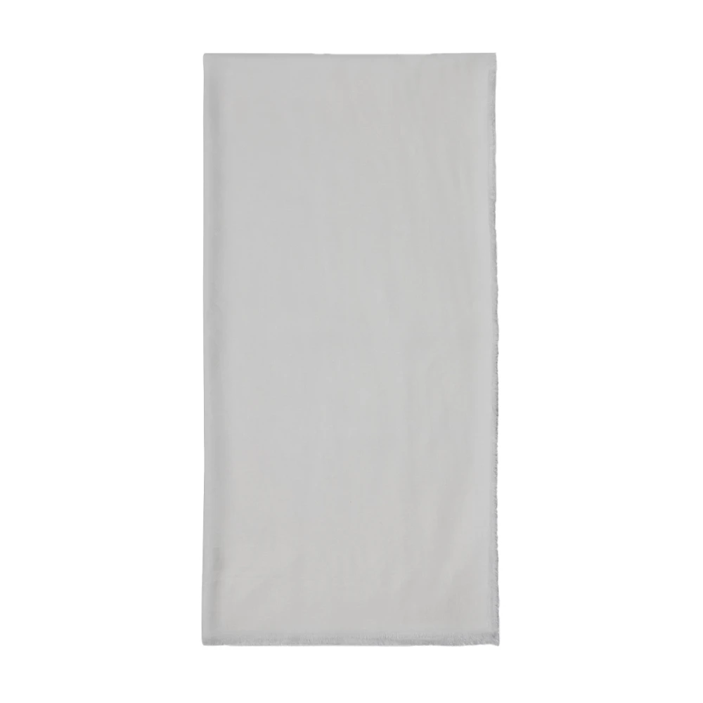Elisabetta Franchi Zachte Viscose Sjaal met Franje Randen White Dames