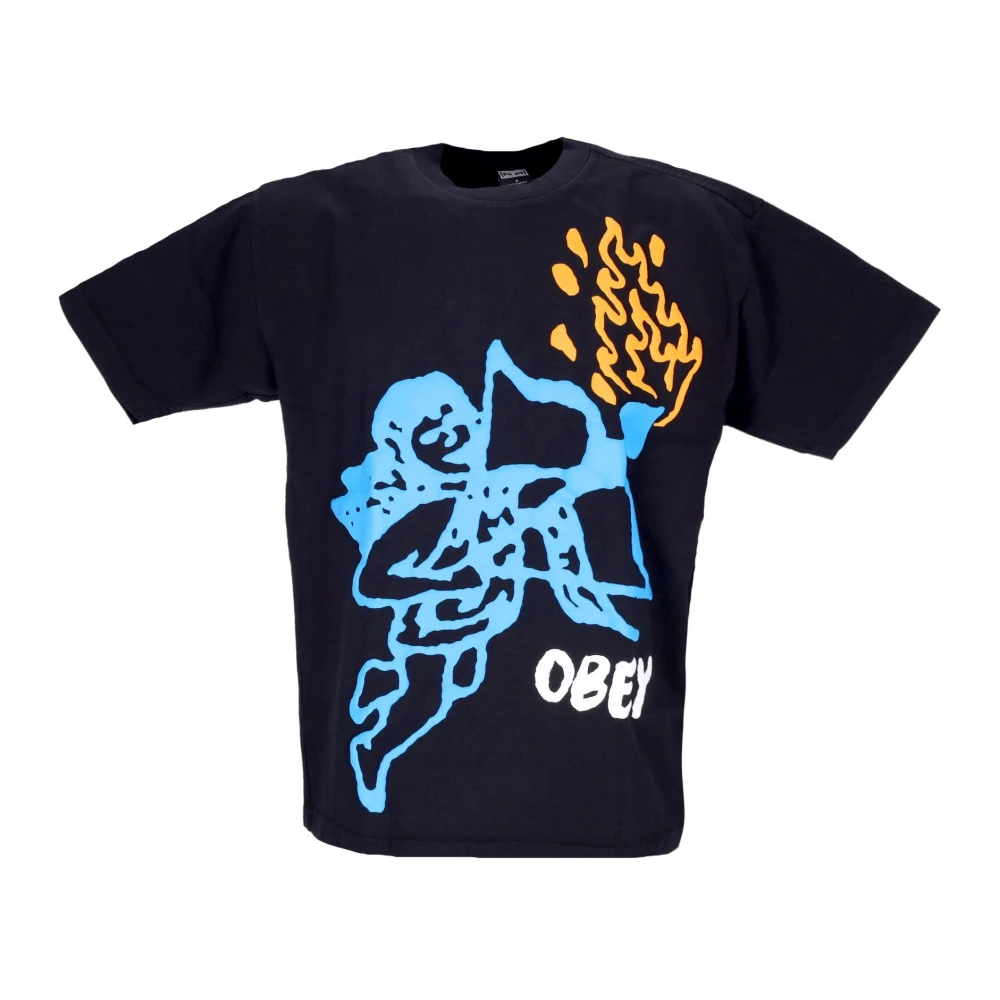 Obey Cherub Love Tee Zwart Biologisch Katoen Black Heren