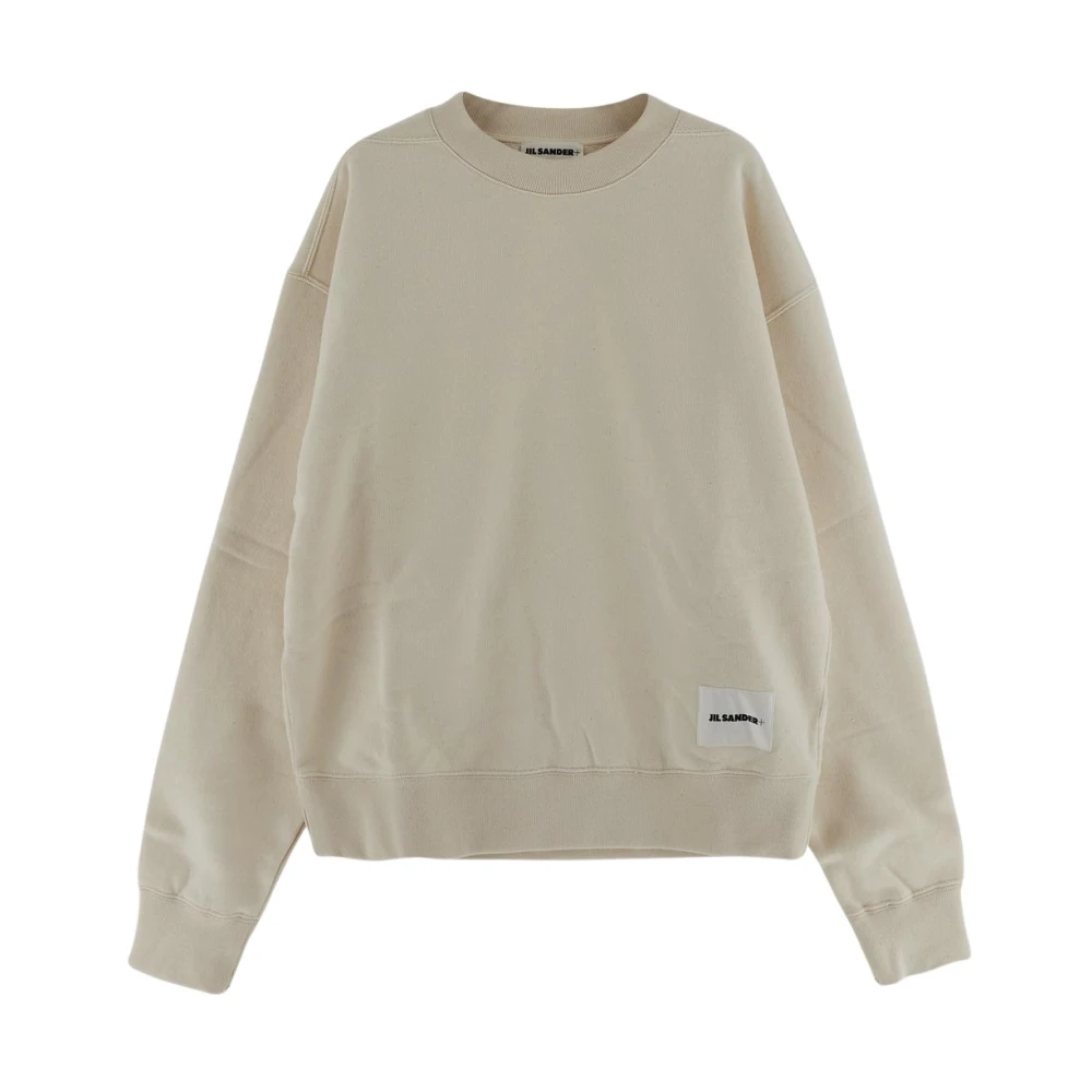 Jil Sander Katoenen Logo Sweatshirt Beige Dames