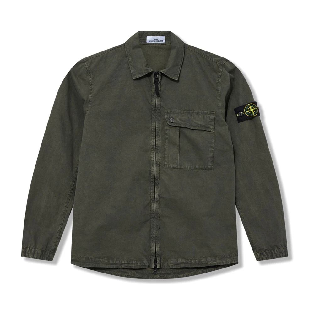 Stone island overshirt on sale green