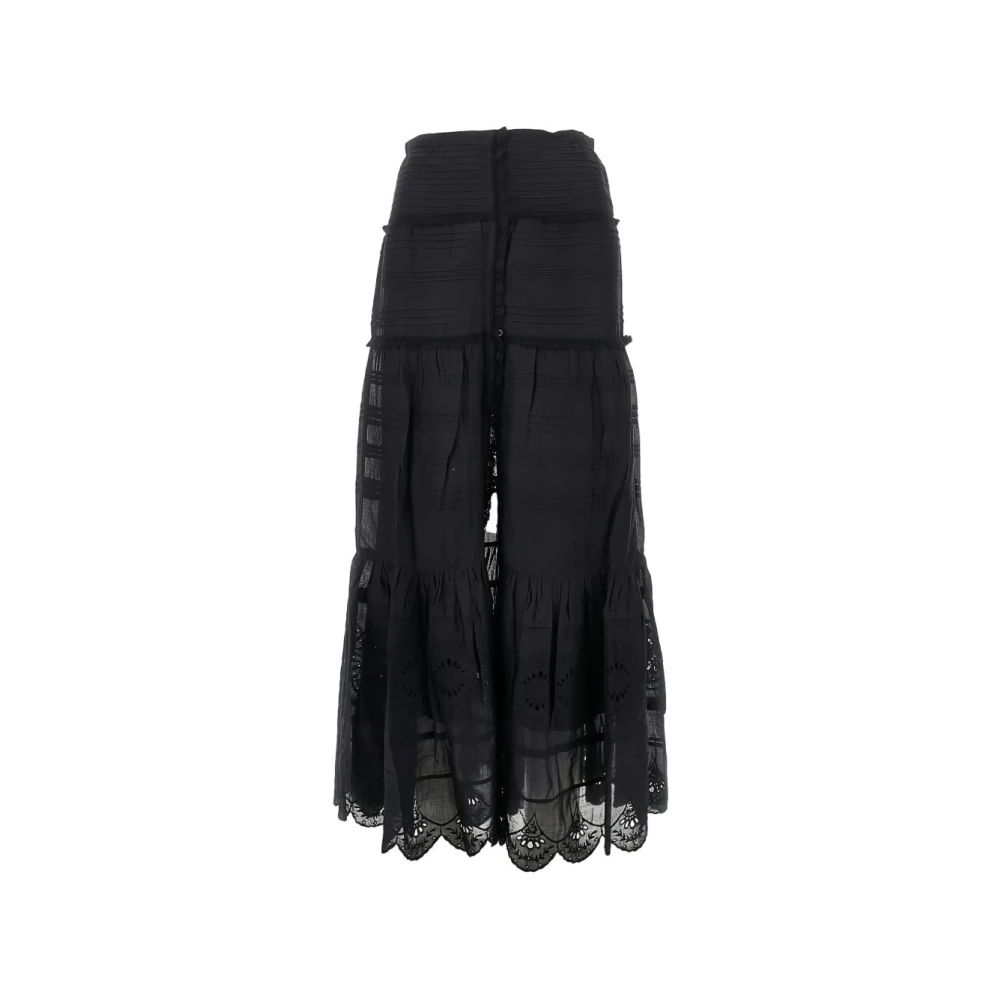 Marant Étoile Women's Black Paoline Tiered Lace Skirt