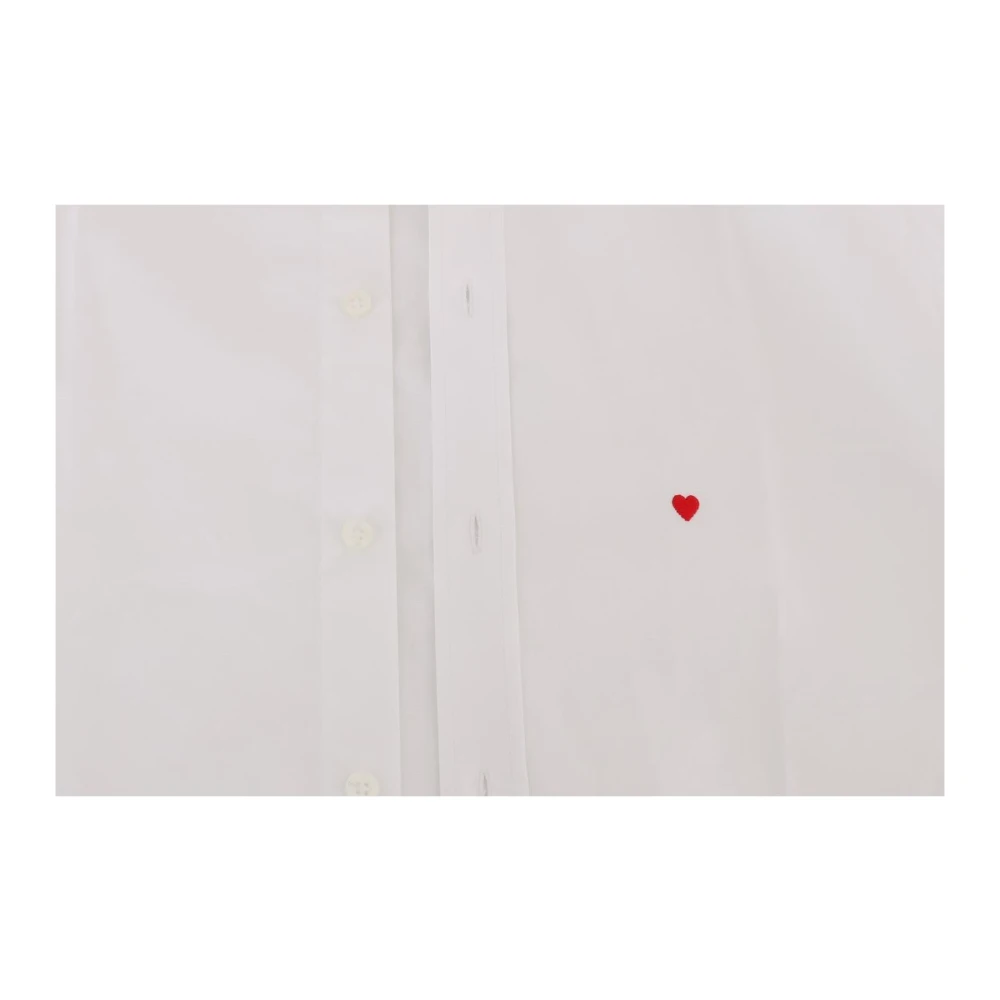 Moschino Slim Fit Overhemd met Geborduurd Hartlogo White Heren