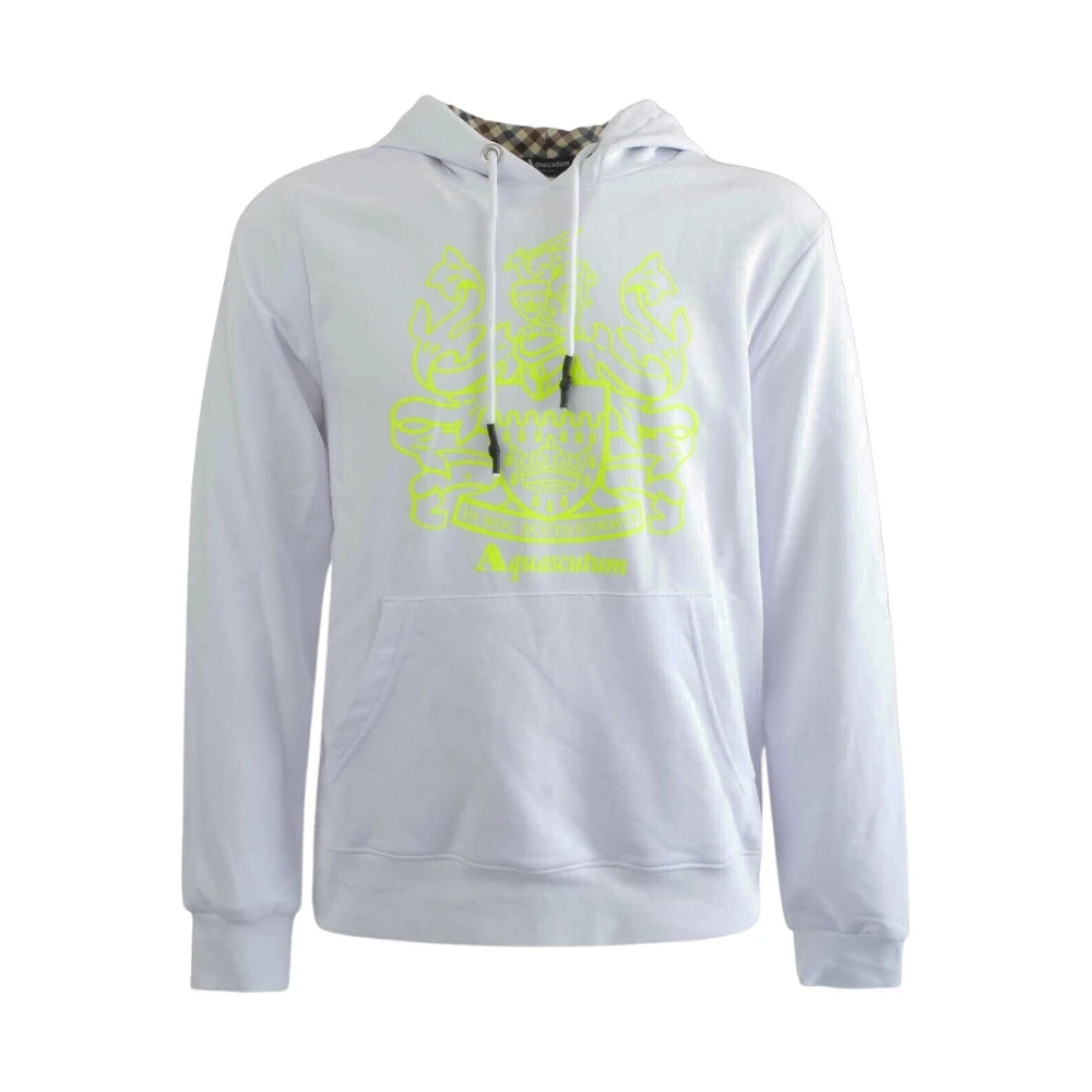 Aquascutum Men's White London Hooded Sweatshirt - Hoodies - Xl - Sweatshirts & Hoodies
