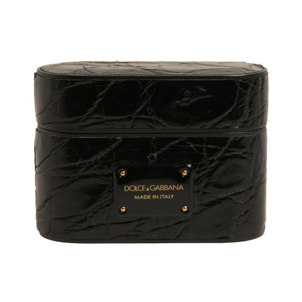 Dolce & Gabbana , Headphones, Male, Black, One Size, Luxury Leather Airpods Case