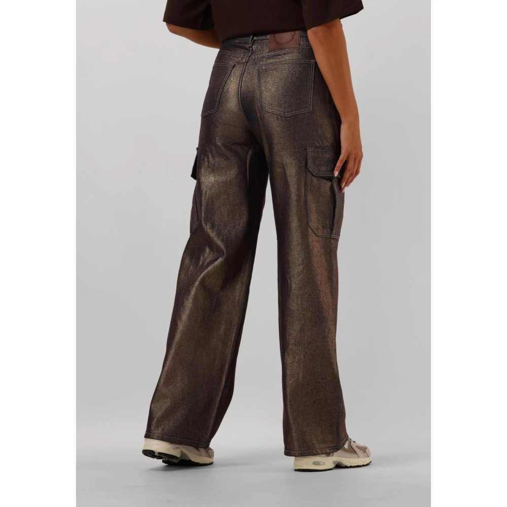 Refined Department Wijde Pijp Goud Jeans Anyssa Brown Dames