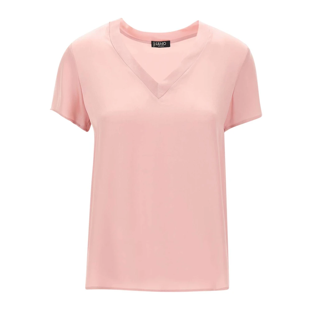 Liu Jo Satijnen Blouse Antiek Roze V-Hals Pink Dames