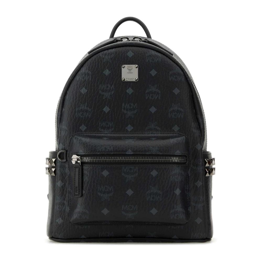 MCM Stijlvolle bedrukte canvas rugzak Black Dames