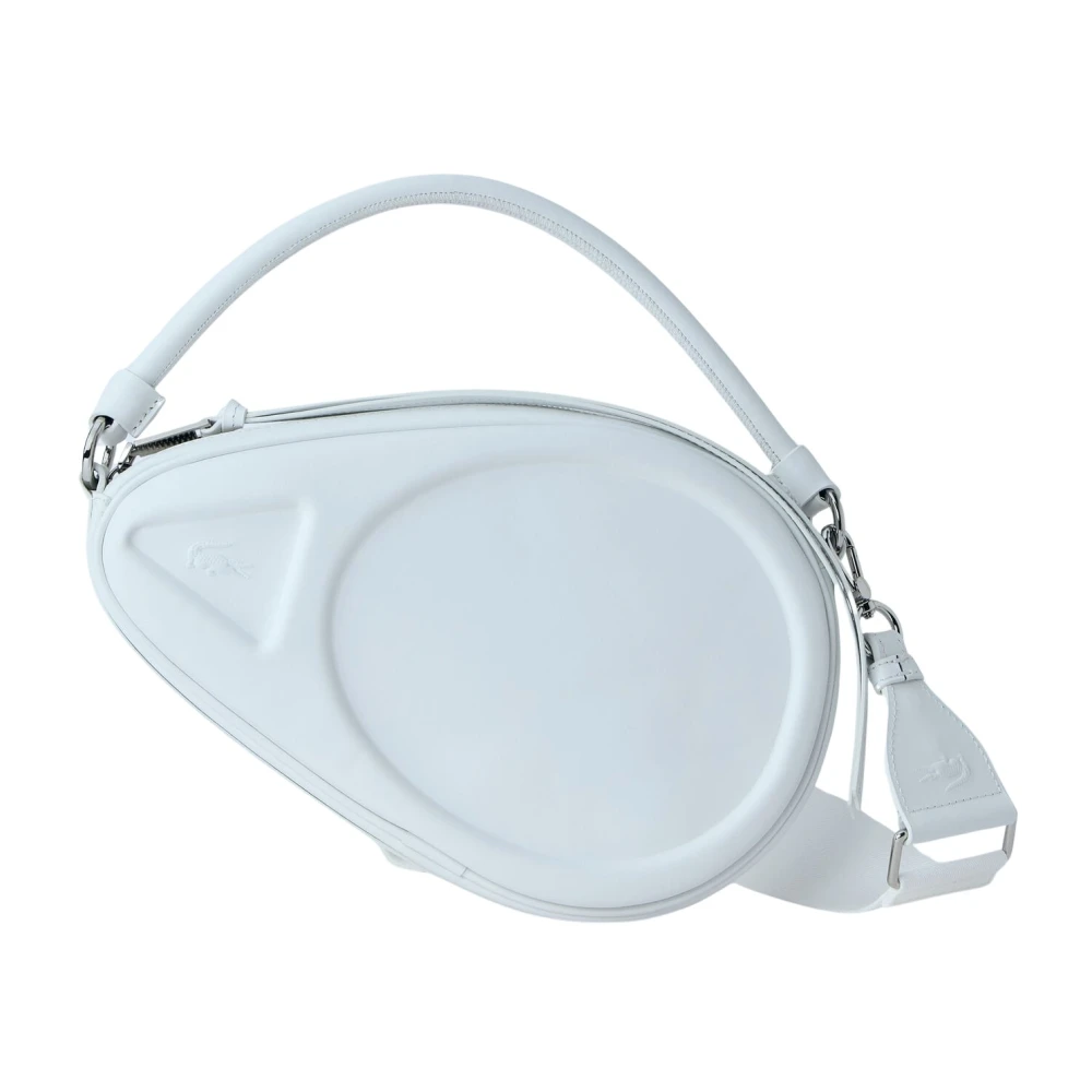 Lacoste Unisex White Runway Leather Racket Bag - Handbags - One Size - Bags