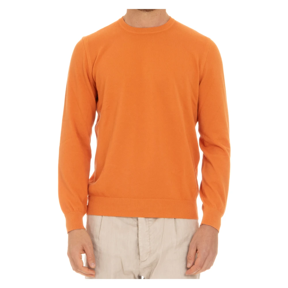 Gran Sasso Rijstkorrel Sweaters Oranje Orange Heren