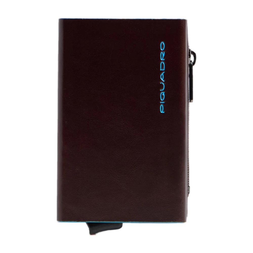 Piquadro Mannelijk Bruin Accessoires Heren, One Size, Leer, Compacte Portemonnee Met Schuifsysteem