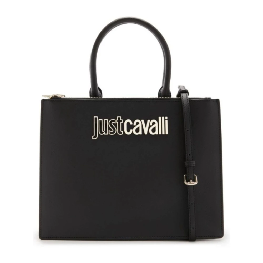 Just Cavalli Metalen Lettering Dames Tas Range Black Dames