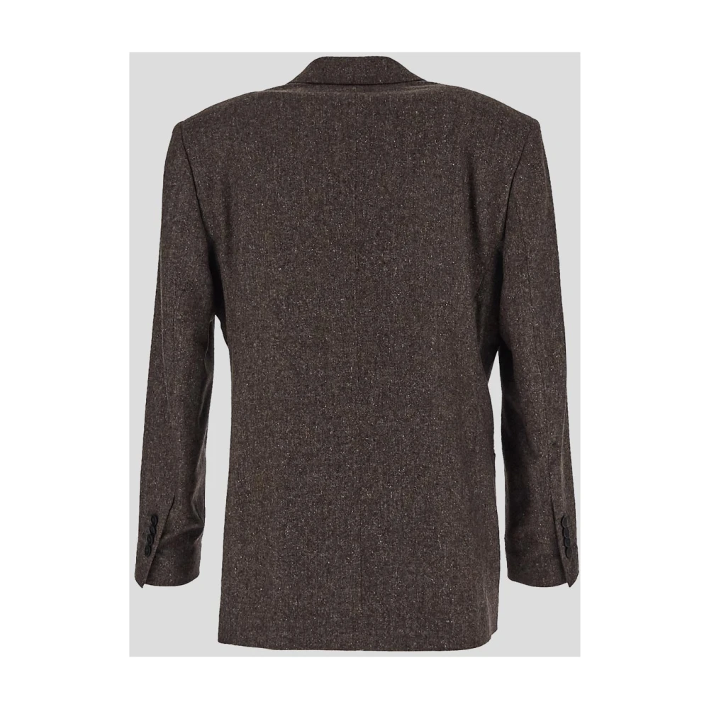 Lardini Wollen en Nylon Double-Breasted Jas Brown Dames