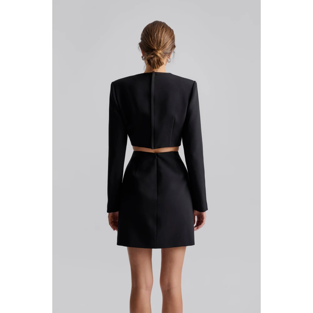 By Malina Versierde Cut Out Mini Jurk Zwart Black Dames