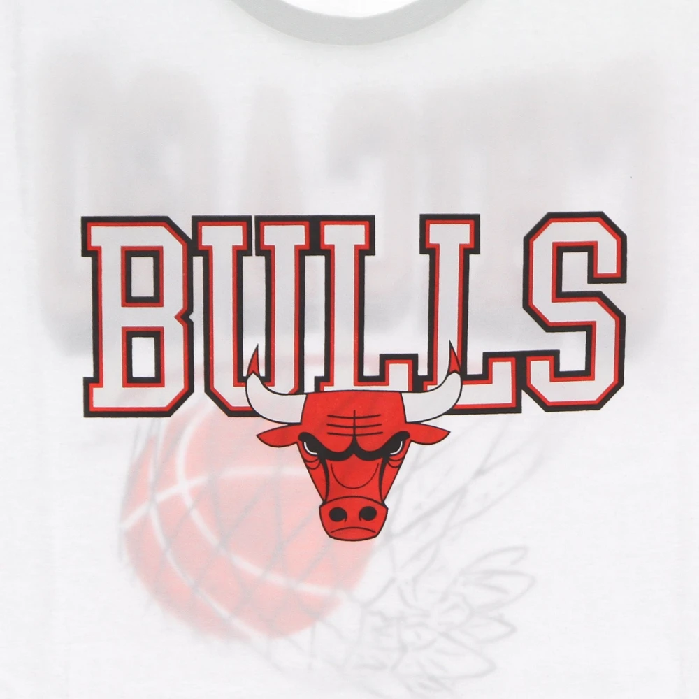 new era Chicago Bulls Basketbal Hoop Grafisch T-shirt White Heren